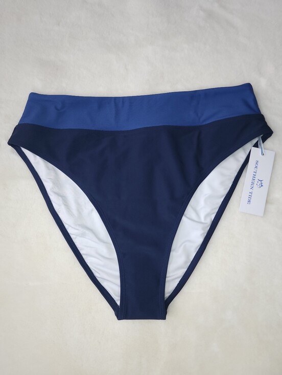 Southern Tide Other - Southern Tide Two-Tone Navy High-Waist Bikini Bottom NWT